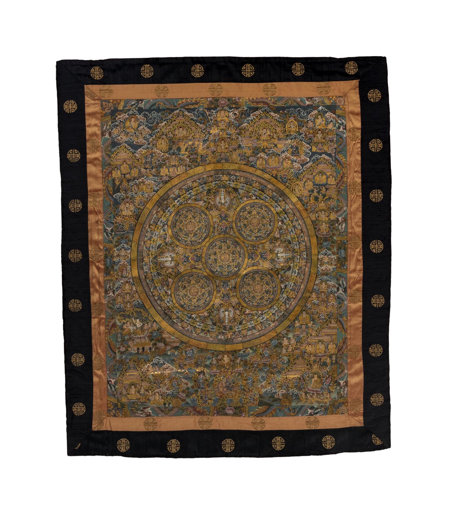 A Tibetan Thangka Depicting a Mandala