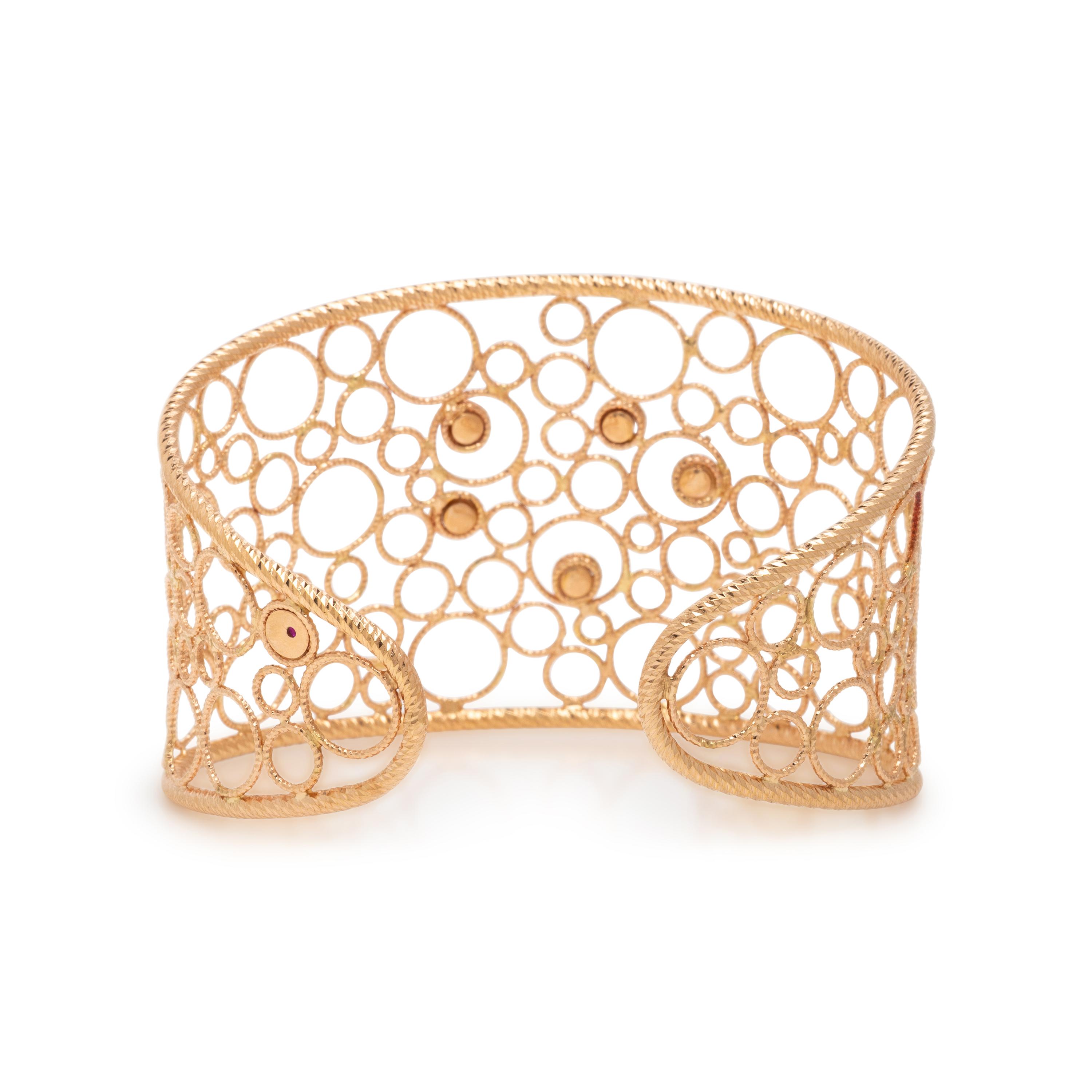 Roberto Coin, 'Bollicine', Diamond and Rose Gold Cuff Bracelet