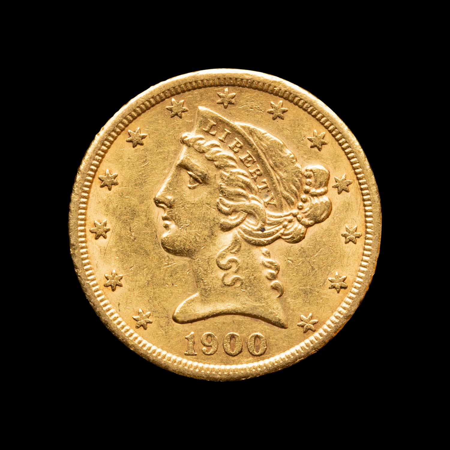 A 1900-S Liberty Head $5 Gold Coin