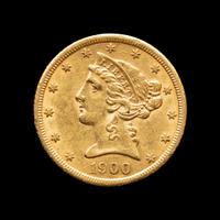 A 1900-S Liberty Head $5 Gold Coin