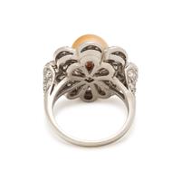 CULTURED PEARL AND DIAMOND RING
