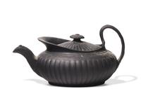 A Wedgwood Black Basalt Lobed Teapot