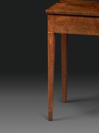 A Federal Barber’s Pole, Line and Leaf Inlaid Walnut Side Table