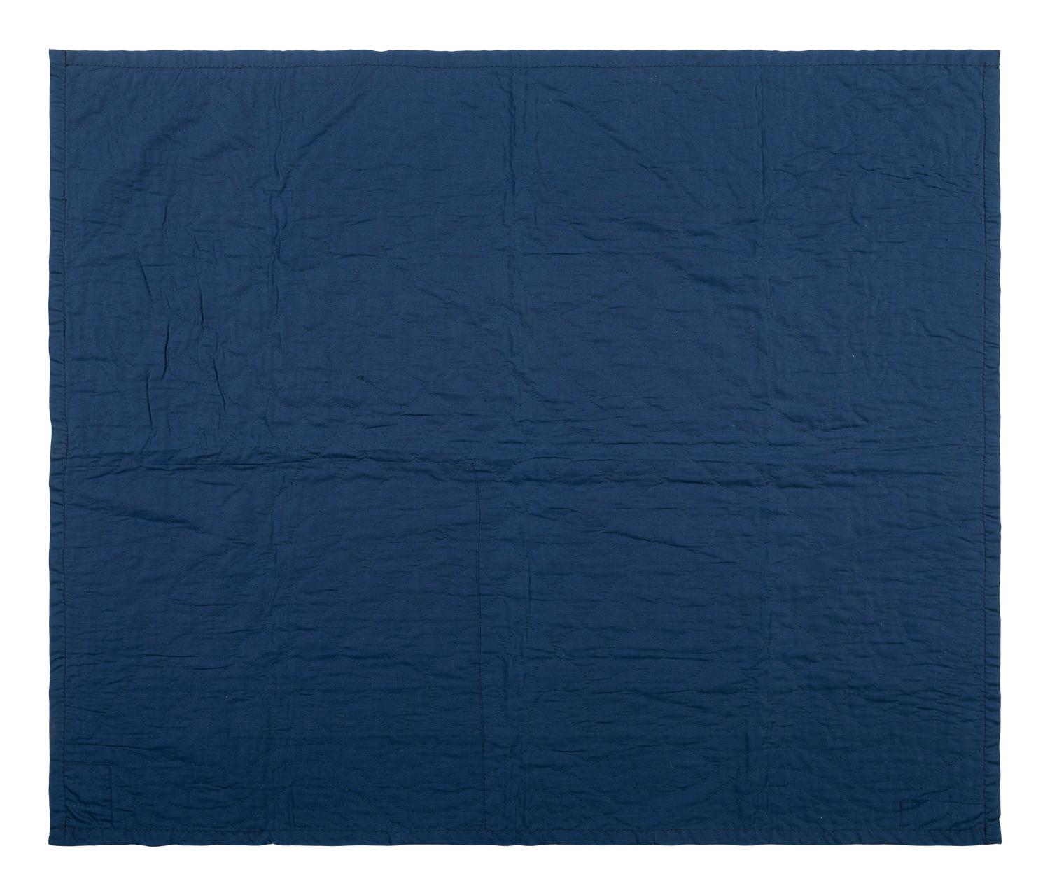 A Child's Black and Blue Satin and Cotton Quilt