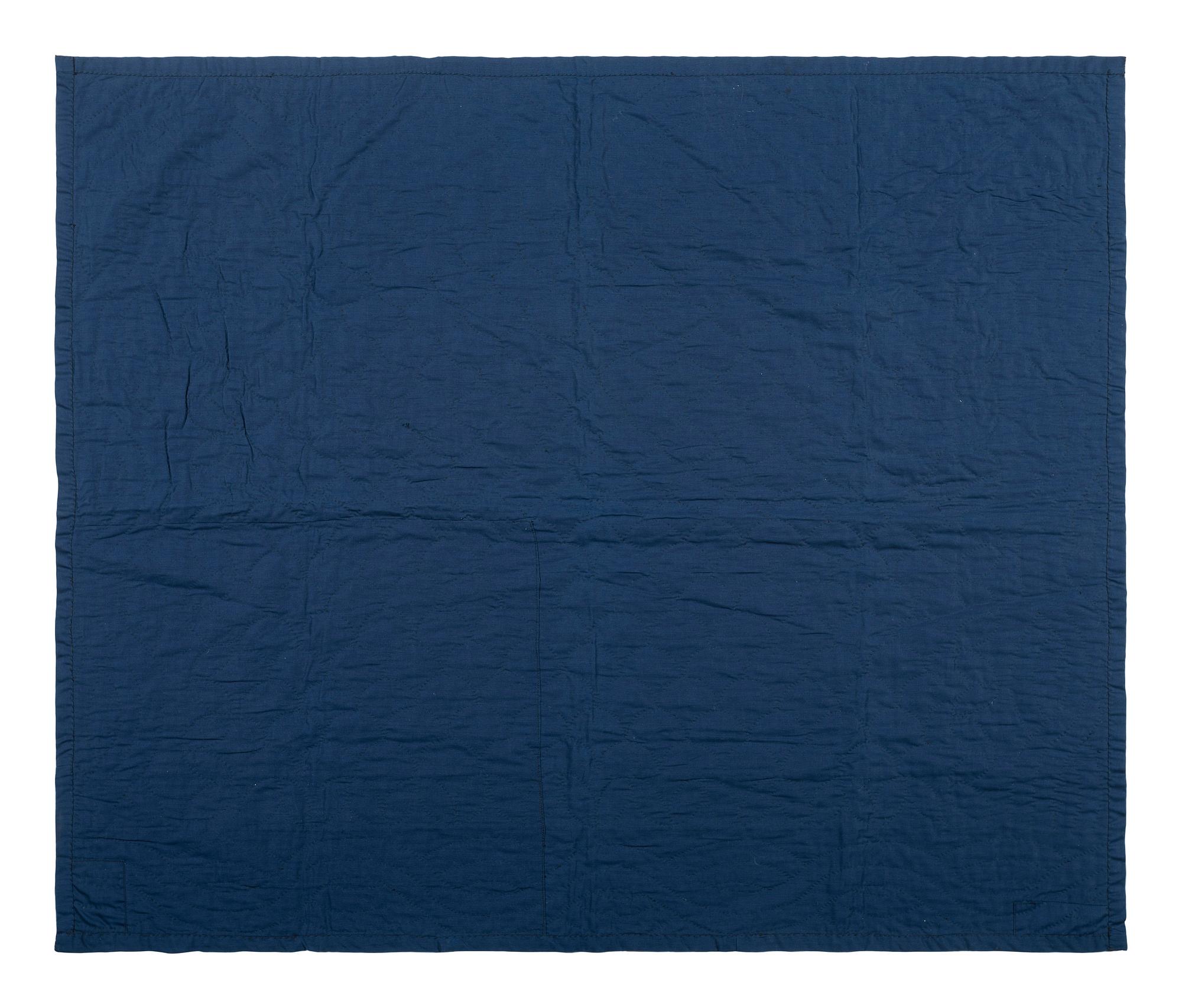 A Child's Black and Blue Satin and Cotton Quilt