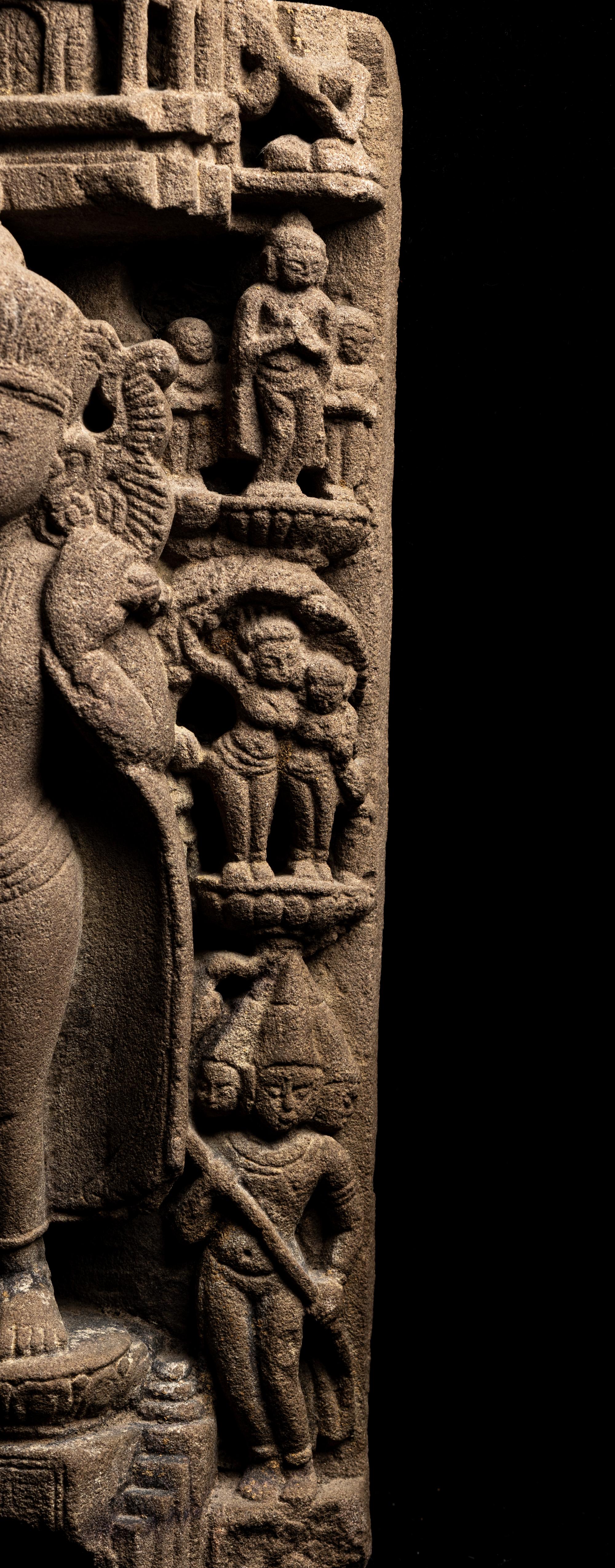 A Khmer Sandstone 'Bodhisattva' Carving
