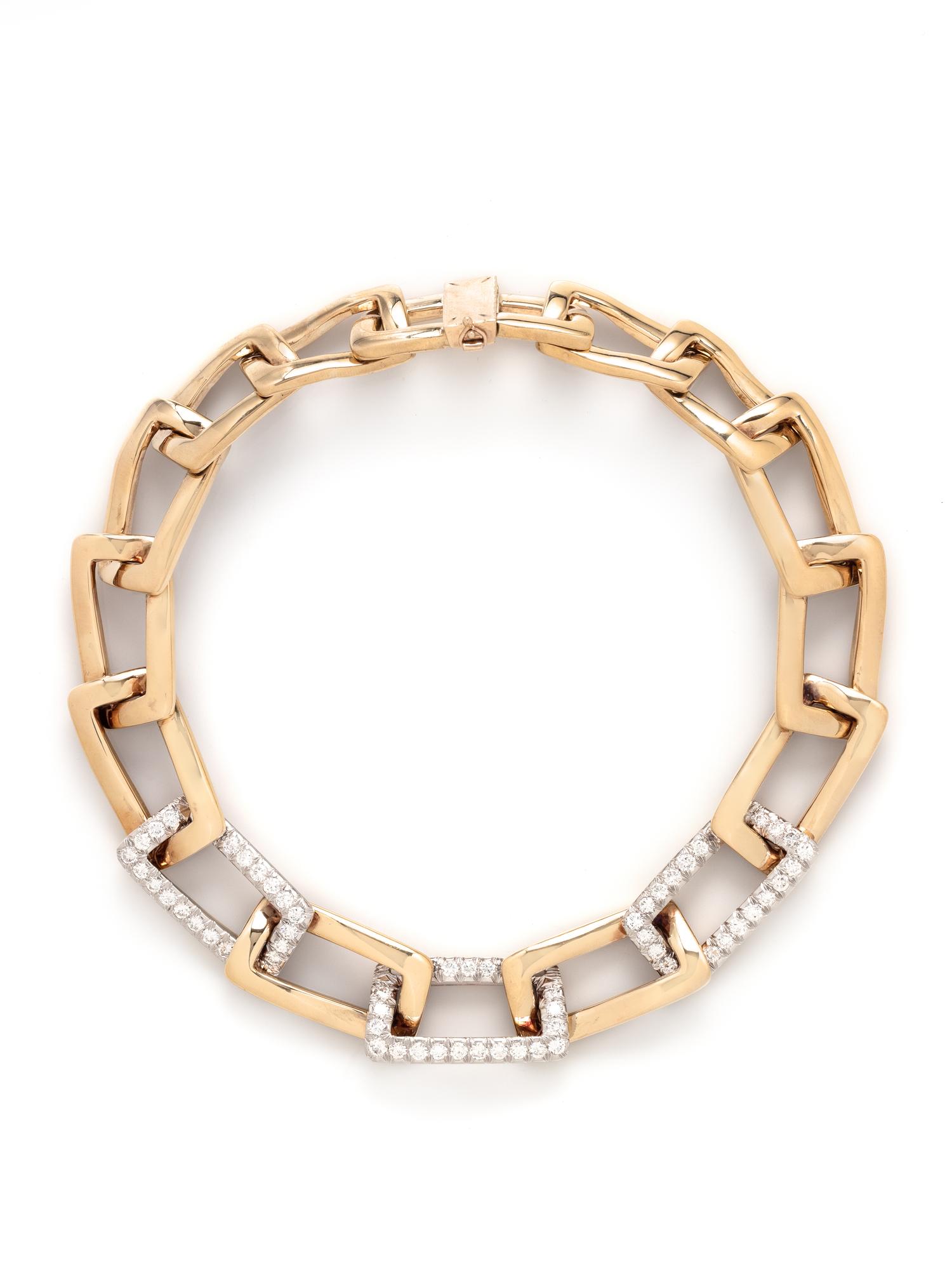DAVID WEBB, YELLOW GOLD AND DIAMOND NECKLACE
