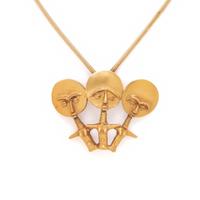 ERIC DE KOLB, YELLOW GOLD PENDANT NECKLACE