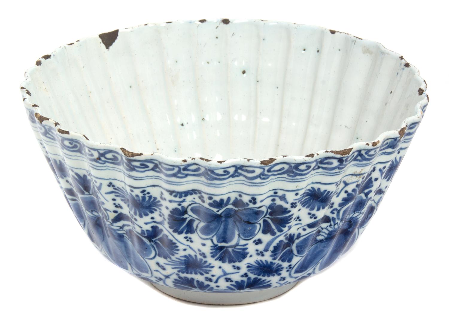 A Dutch Thin Glaze Porcelain Bowl Height 5 x diameter 9 inches. — 19TH CENTURY