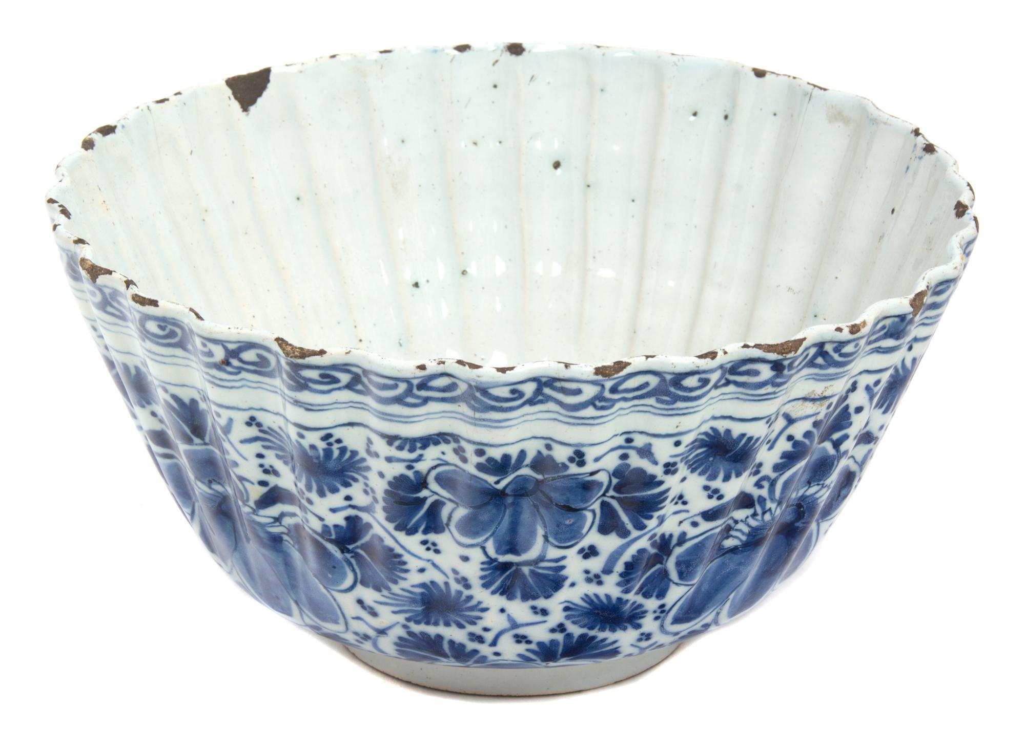 A Dutch Thin Glaze Porcelain Bowl Height 5 x diameter 9 inches. — 19TH CENTURY