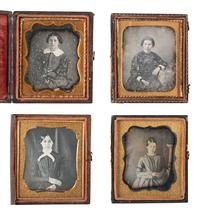 [EARLY PHOTOGRAPHY]. 28 sixth plate daguerreotypes of lovely young women.