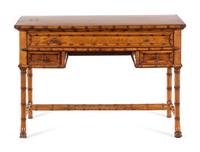 A Victorian Bamboo Carved Maple Writing Table