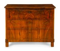 A Biedermeier Burlwood Commode