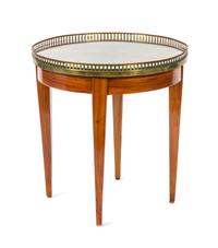 A Louis XVI Style Gueridon Diameter 18 x 18 inches.