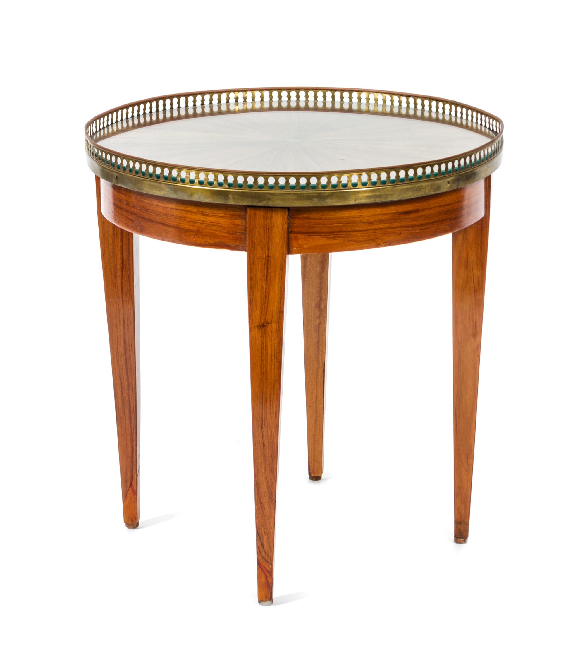 A Louis XVI Style Gueridon Diameter 18 x 18 inches.
