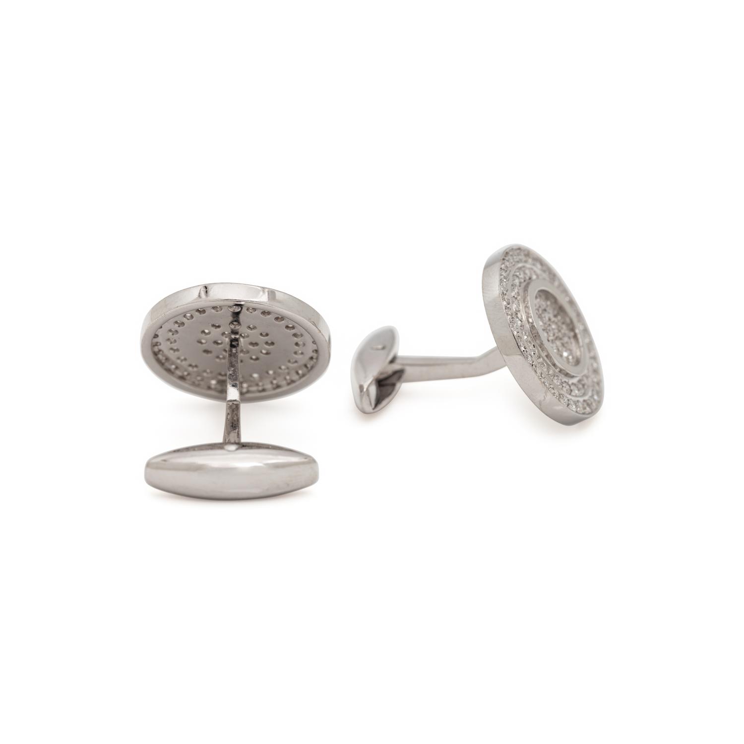 WHITE GOLD AND DIAMOND CUFFLINKS