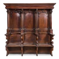 An Italian Walnut Choir Stall Height 92 x width 90 3/4 x depth 19 inches. — 16TH CENTURY WITH LATER ELEMENTS