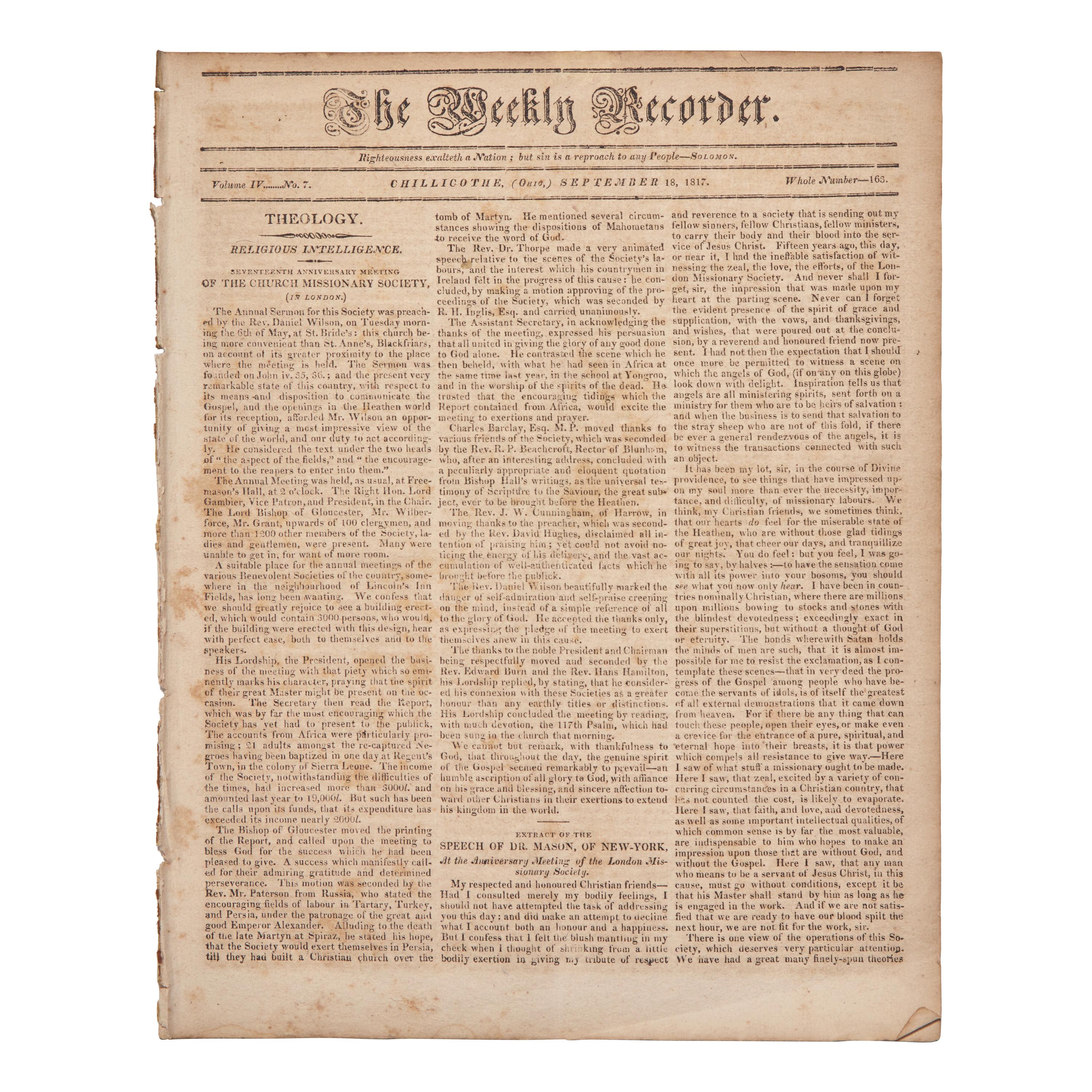 [African-Americana] [Anti-Colonization] Reporting on the January 15, 1817 Mass Meeting at Mother Bethel A.M.E. Church in Philadelphia, the First Large-Scale Black Protest in the United States