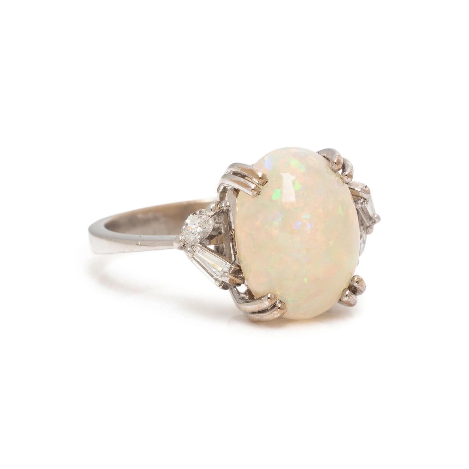 H. STERN, OPAL AND DIAMOND RING