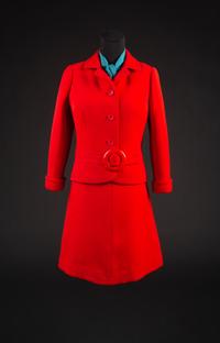 Christian Dior by Marc Bohan Haute Couture Ensemble, Autumn-Winter 1967 — Worn by Olivia de Havilland when she arrived in Atlanta in October 1967 for the Premiere of the Wide Screen Presentation of Gone With the Wind.
