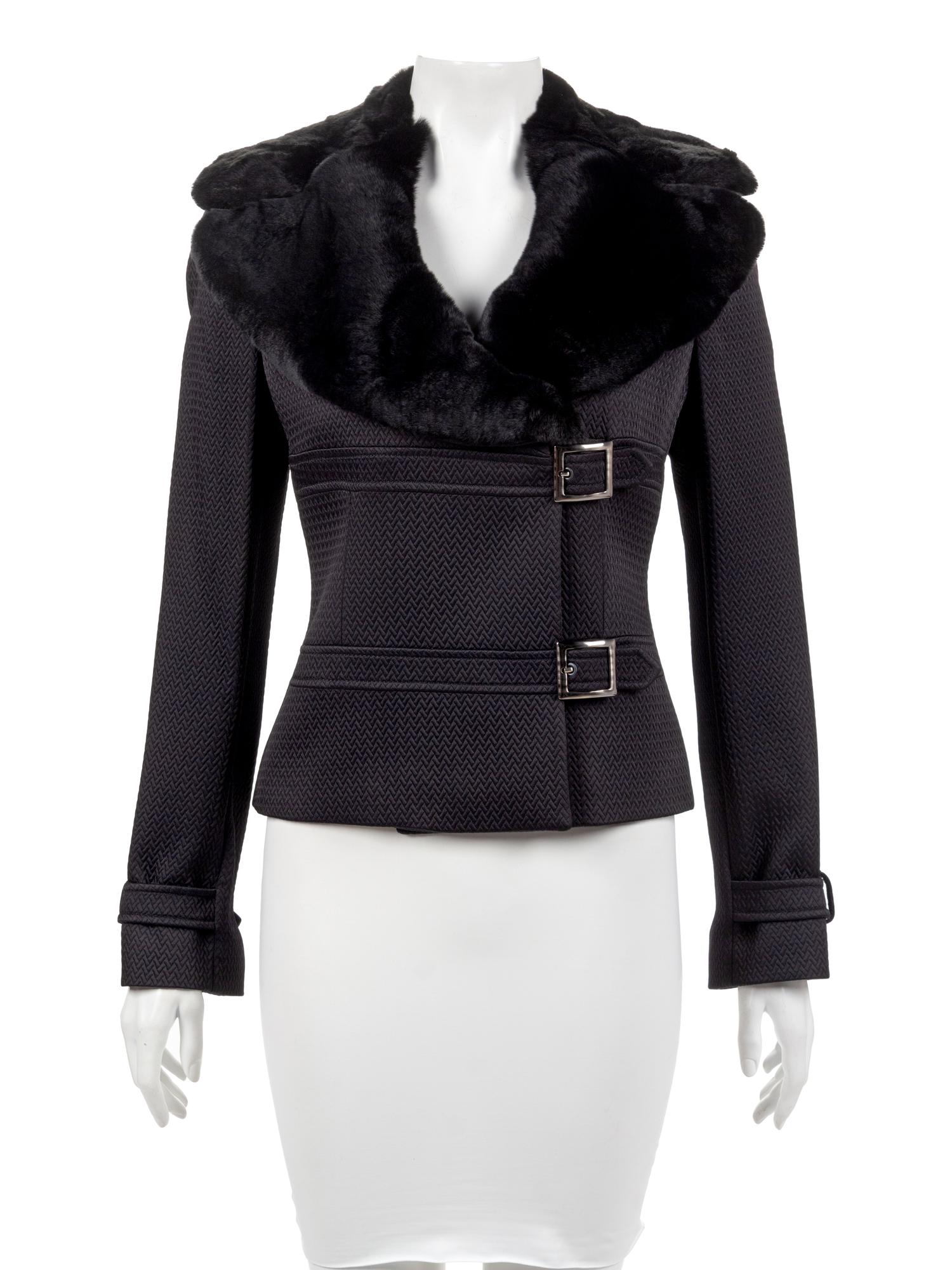 Armani Collezioni Jacket with Fur Trimmed Lapel, 2000's