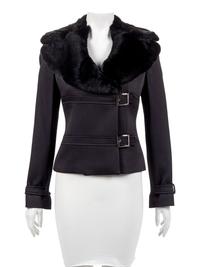 Armani Collezioni Jacket with Fur Trimmed Lapel, 2000's