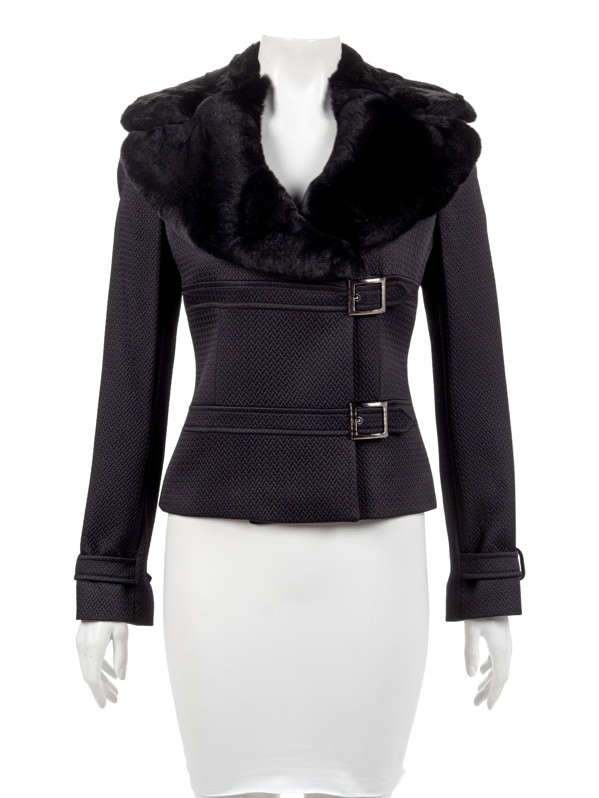 Armani Collezioni Jacket with Fur Trimmed Lapel, 2000's