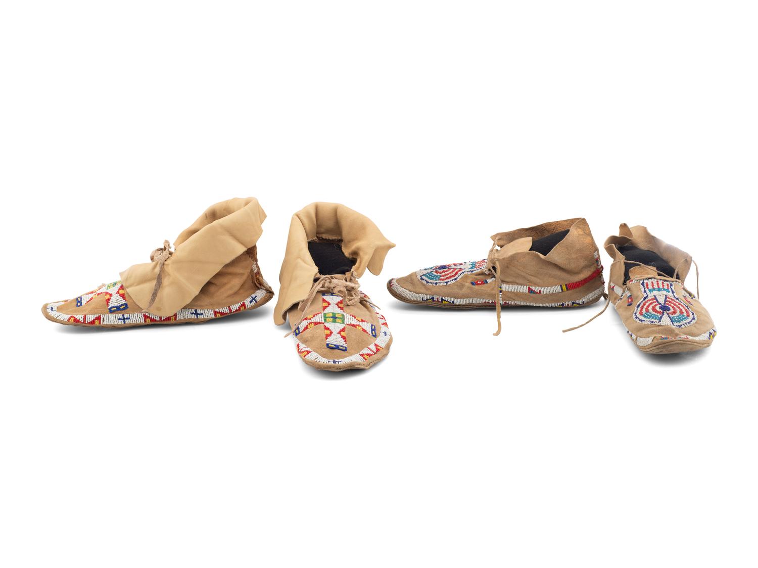 Cheyenne Beaded Hide Moccasins