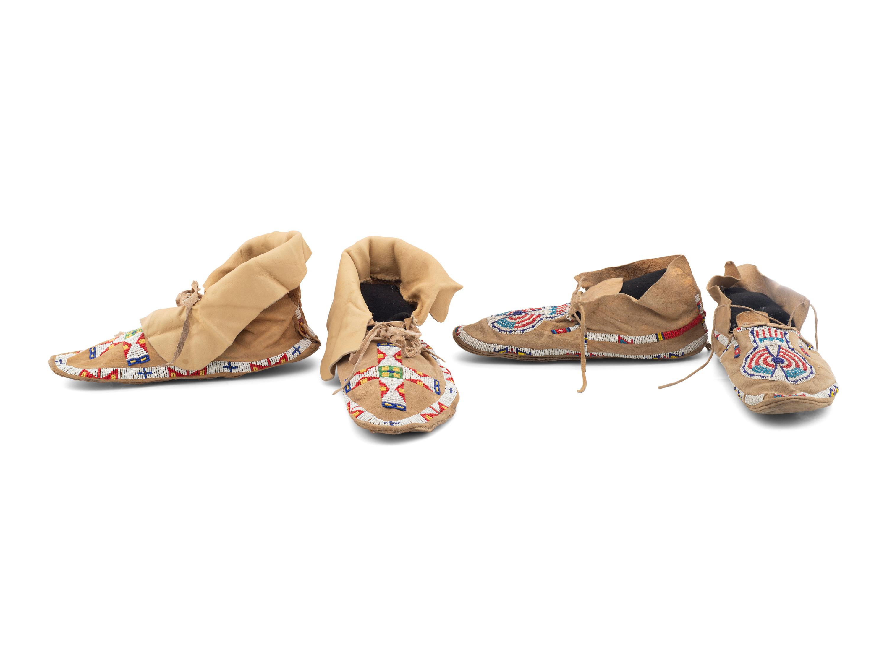 Cheyenne Beaded Hide Moccasins