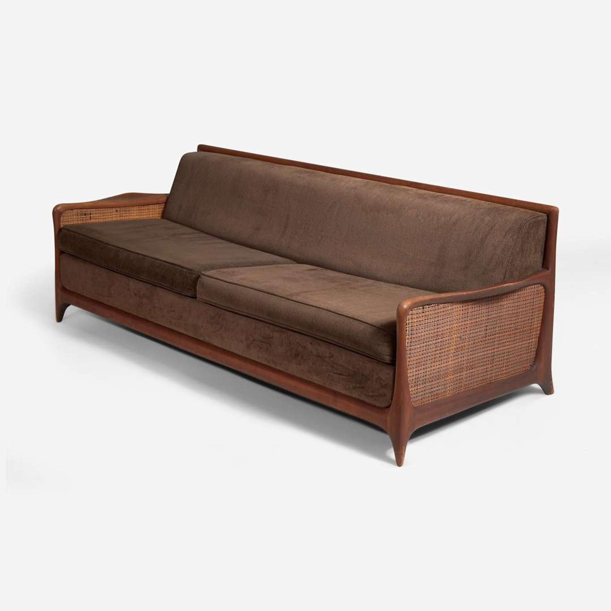 Vladimir Kagan, (American, 1927-2016) Contour Convertible Sofa with Caning, Model 509, Kagan-Dreyfuss, Inc., USA, circa 1958