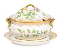 A Royal Copenhagen Flora Danica Porcelain Tureen and Stand