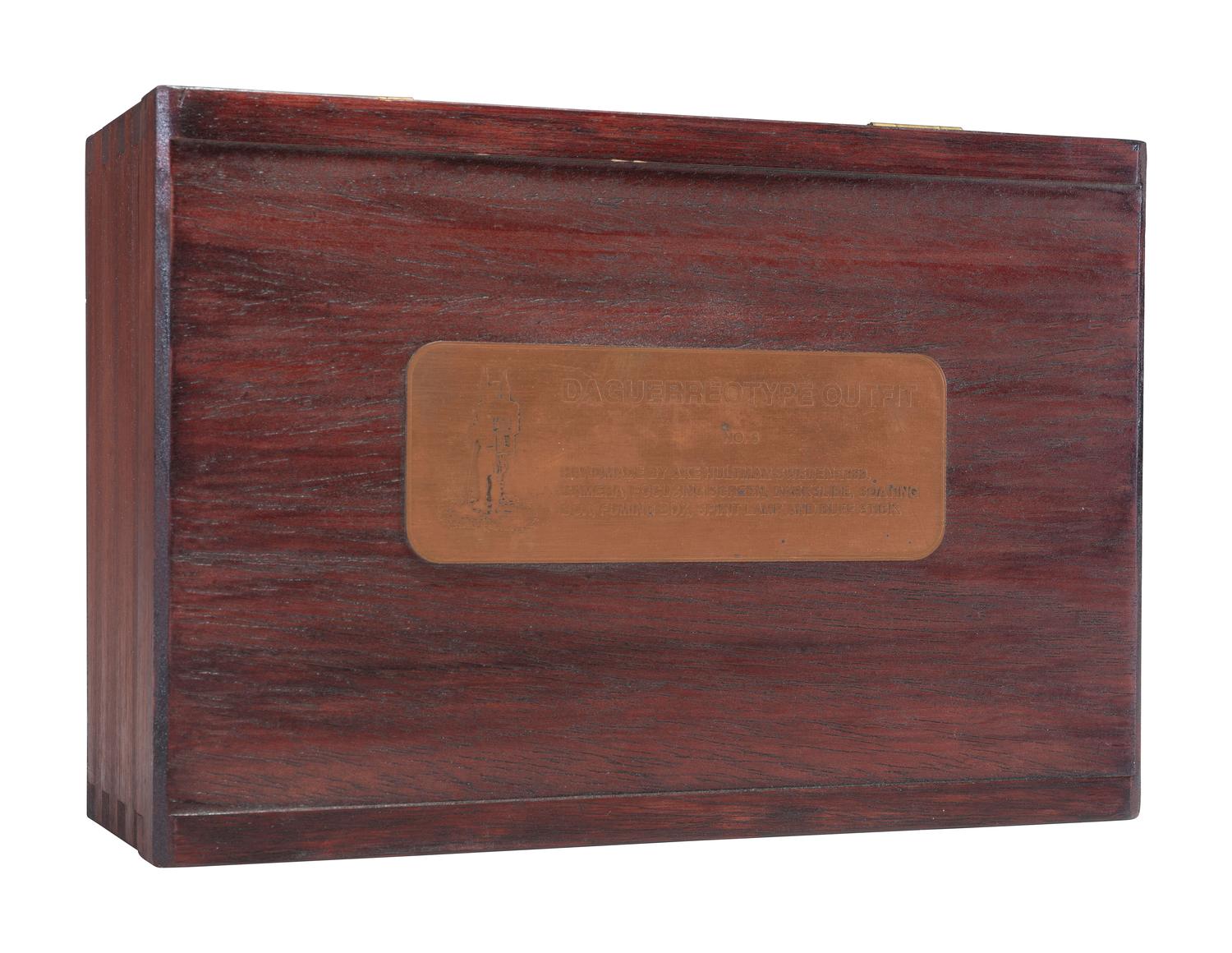 [CAMERAS]. Miniature daguerreotype outfit in custom box by Ake Hultman, 1999.