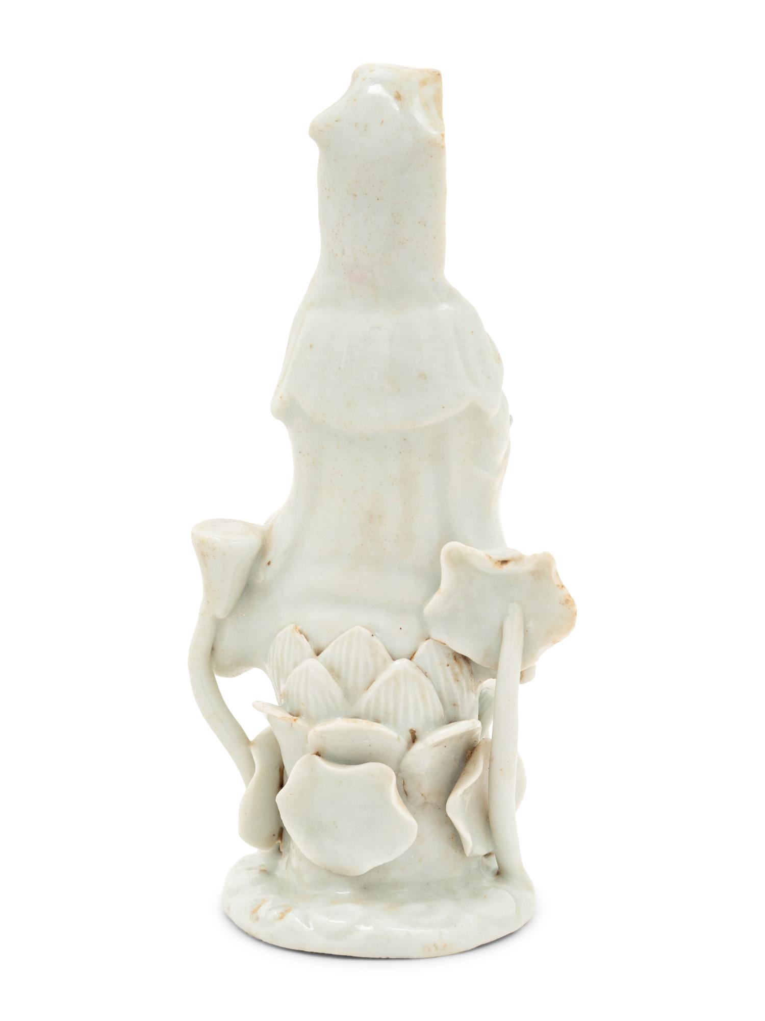 A Chinese Blanc-de-Chine Porcelain Figure of Guanyin