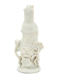 A Chinese Blanc-de-Chine Porcelain Figure of Guanyin