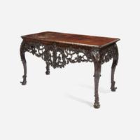 A George II Carved Mahogany Console Table Possibly after a design by Matthias Lock, first half 18th century