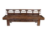 A South Asian Carved Wood Bench