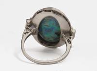 A Platinum and Opal Ring
