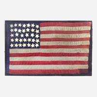 A 34-Star Civil War era American National Flag commemorating Kansas statehood 1861-1863