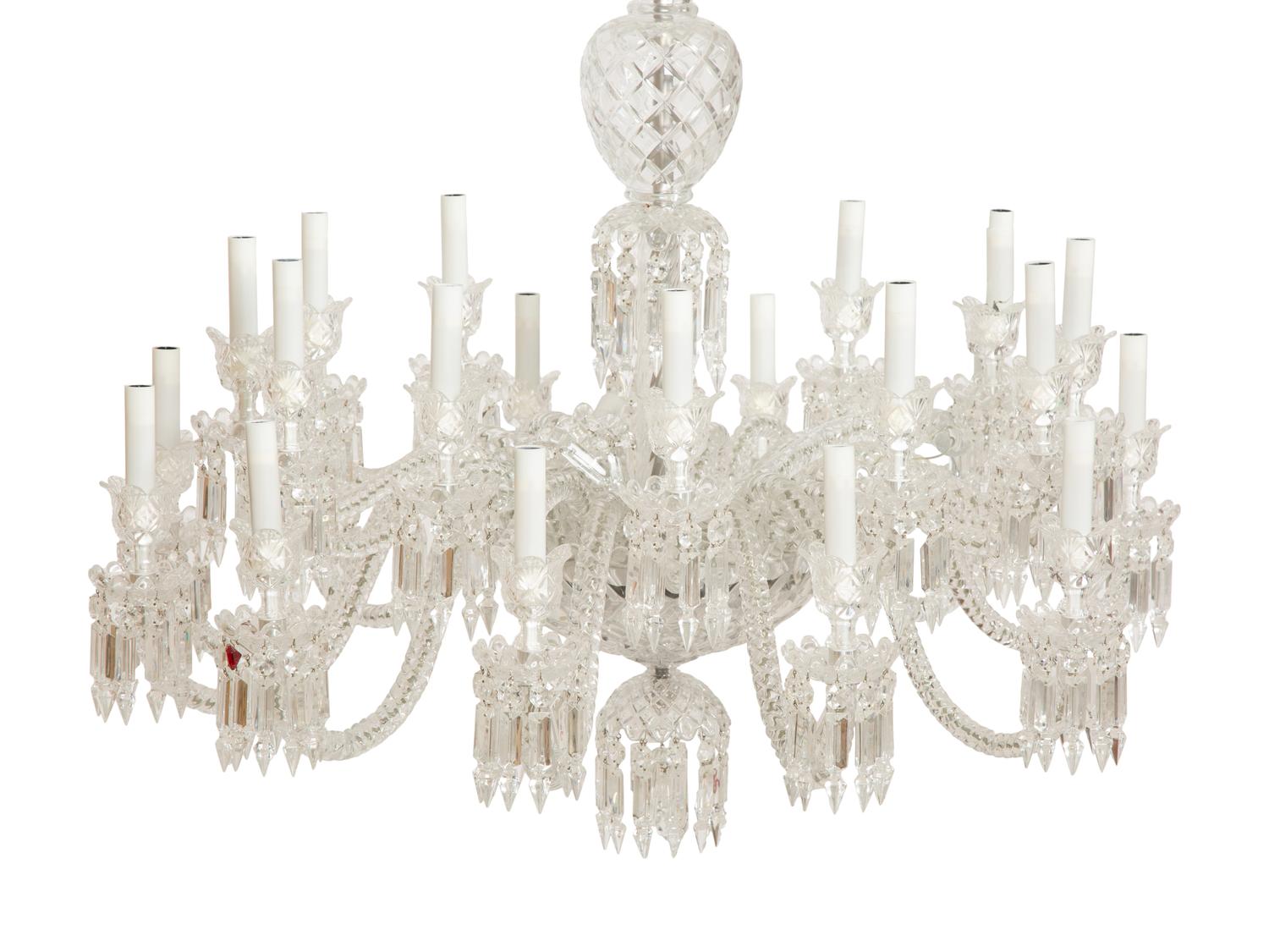A French Molded and Cut Glass Twenty-Four-Light Chandelier — 20th Century