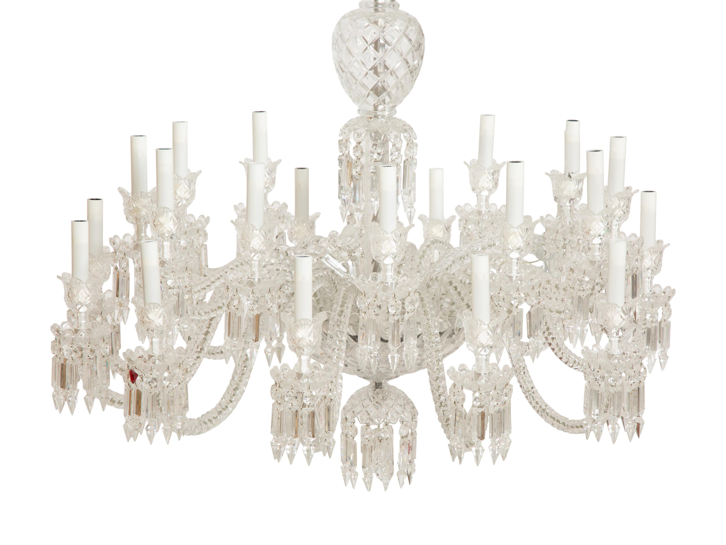 A French Molded and Cut Glass Twenty-Four-Light Chandelier — 20th Century