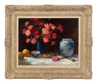 Two Works: Lowland Pathway, Wyoming and Flowers with Ginger Jar