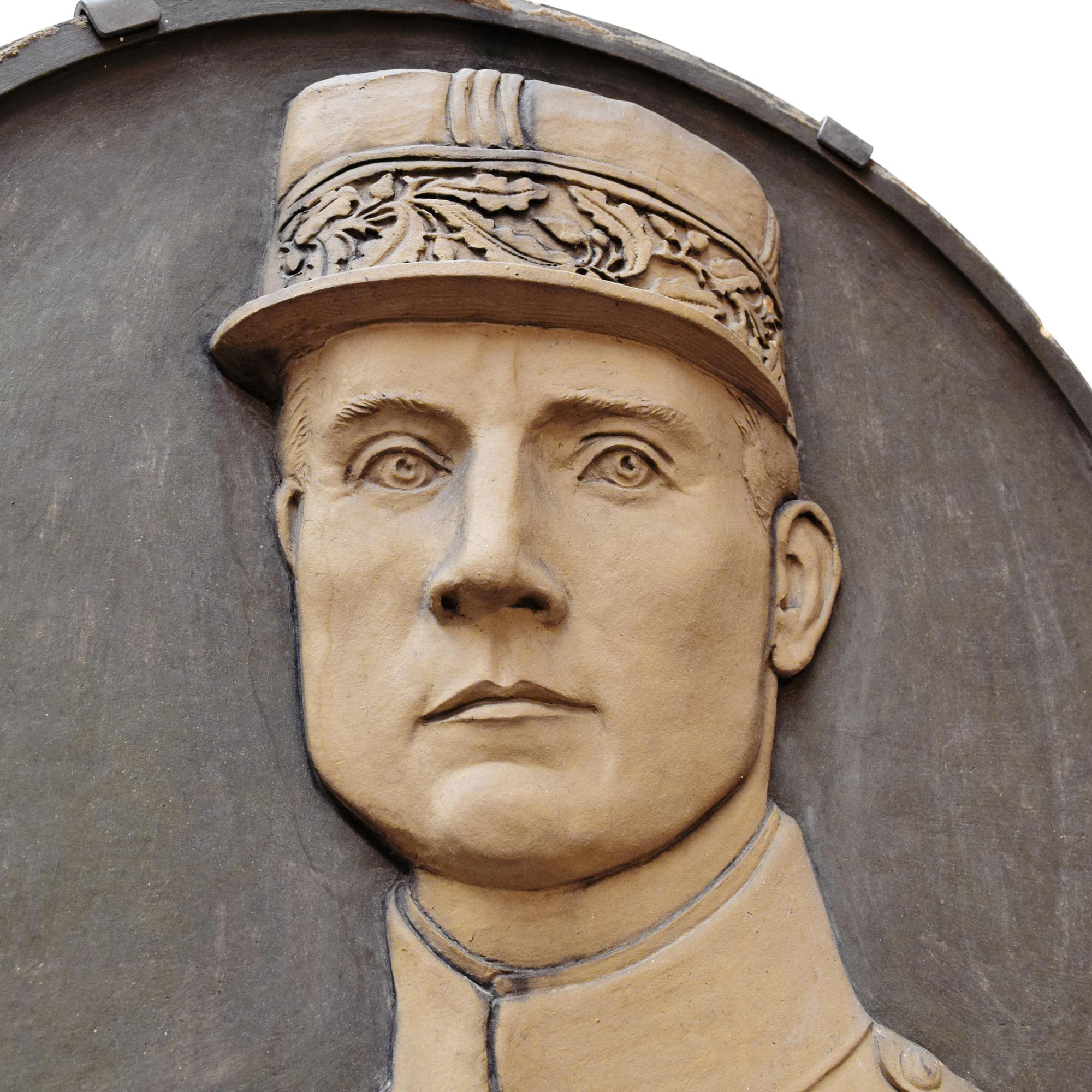 A Terra Cotta Rondel from the Polish Embassy in Chicago 25.25" W x 5" D x 25.25" H — United States, Early 20th Century
