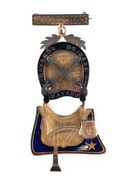 [CIVIL WAR]. "Bayard's Brigade" badge identified to Captain William S. Craft, 1st Pennsylvania Cavalry, WIA Hawes' Shop, Virginia.
