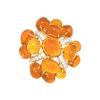 SEAMAN SCHEPPS, FIRE OPAL AND DIAMOND 'BUBBLE' BROOCH