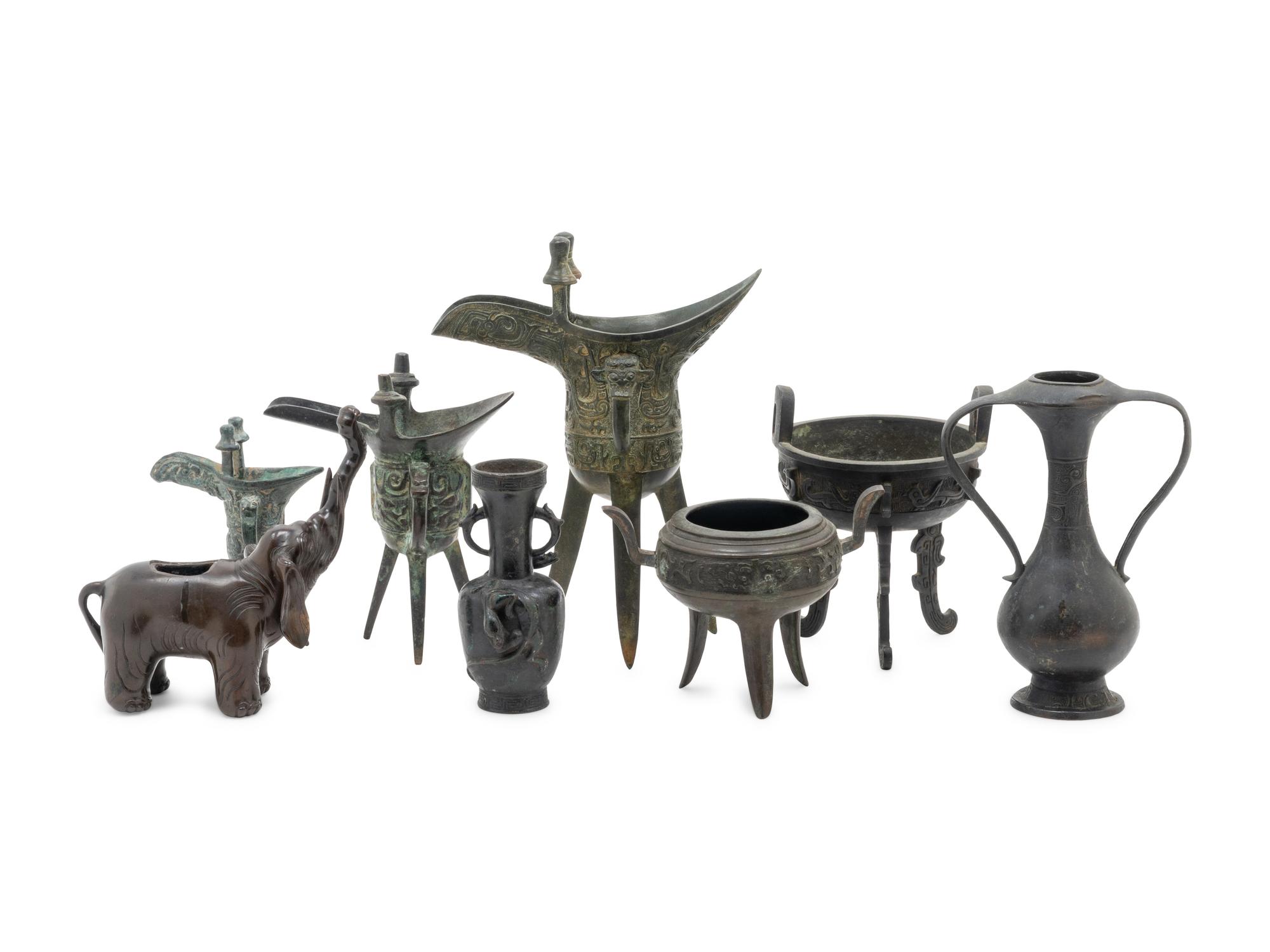 Eight Chinese Bronze Vessels