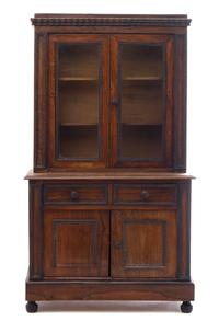 A Diminutive Step-Back Cupboard Height 27 3/4 x width 16 x depth 8 inches. — 19TH/20TH CENTURY