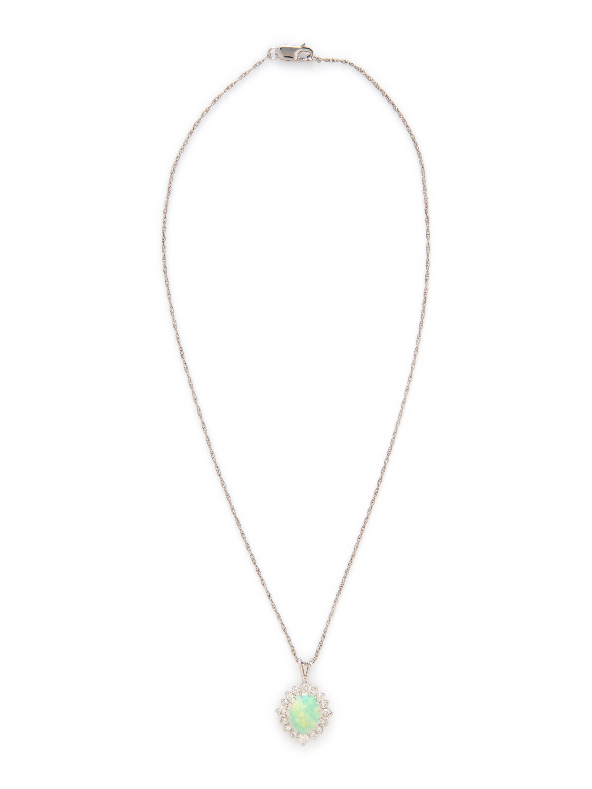 OPAL AND DIAMOND PENDANT NECKLACE