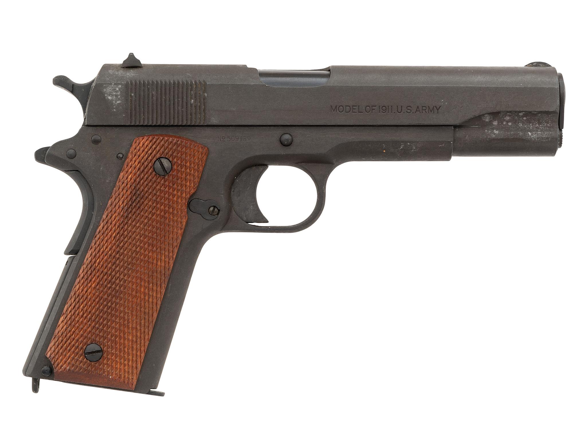 **Colt M1911 Rebuilt at Anniston Arsenal with Shipping Box