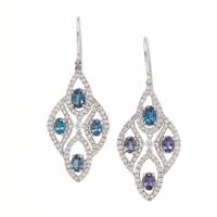 Hubert, Synthetic Alexandrite, Diamond, and White Gold Earrings