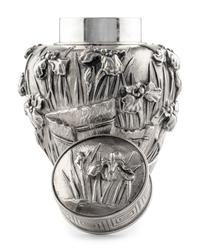 A Japanese Export Silver Tea Caddy